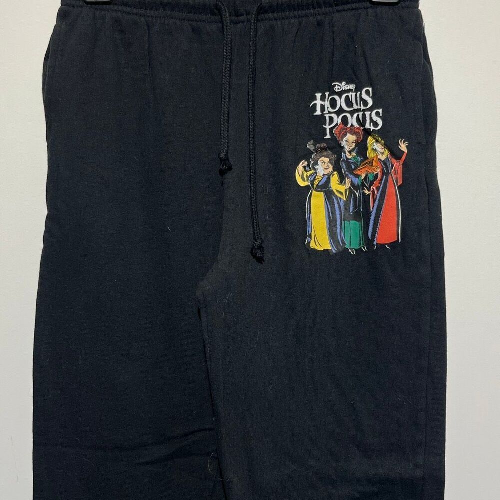 Disney Hocus Pocus Womens Black Elastic Waist Drawstring Jogger Sweatpants Small